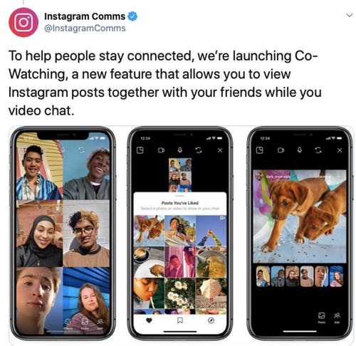 Instagram lanzó la observación conjunta para ayudar a sus usuarios durante el bloqueo del coronavirus